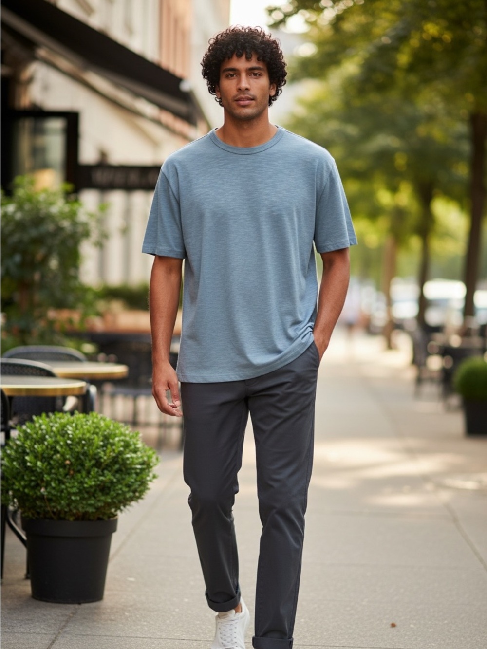 Hugo Boss Regular Fit Men’s XL T-shirt Light Teal Green performance Knit